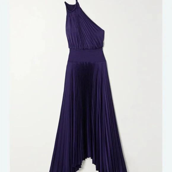 A.L.C. Ruby Pleated One Shoulder Dress size 8 - Picture 4 of 12